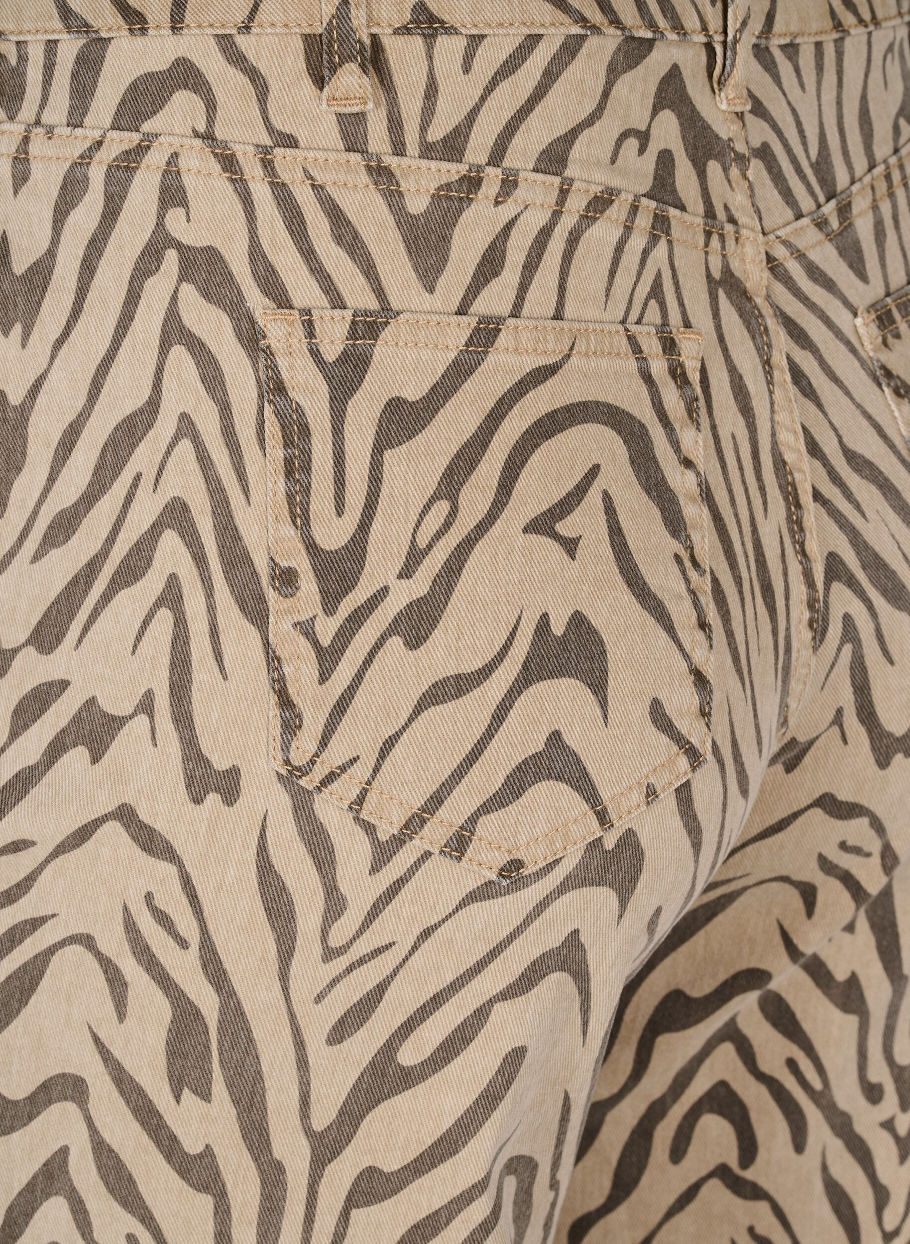 Zizzi Straight-fit jeans met zebraprint, Bruin, Packshot image number 3