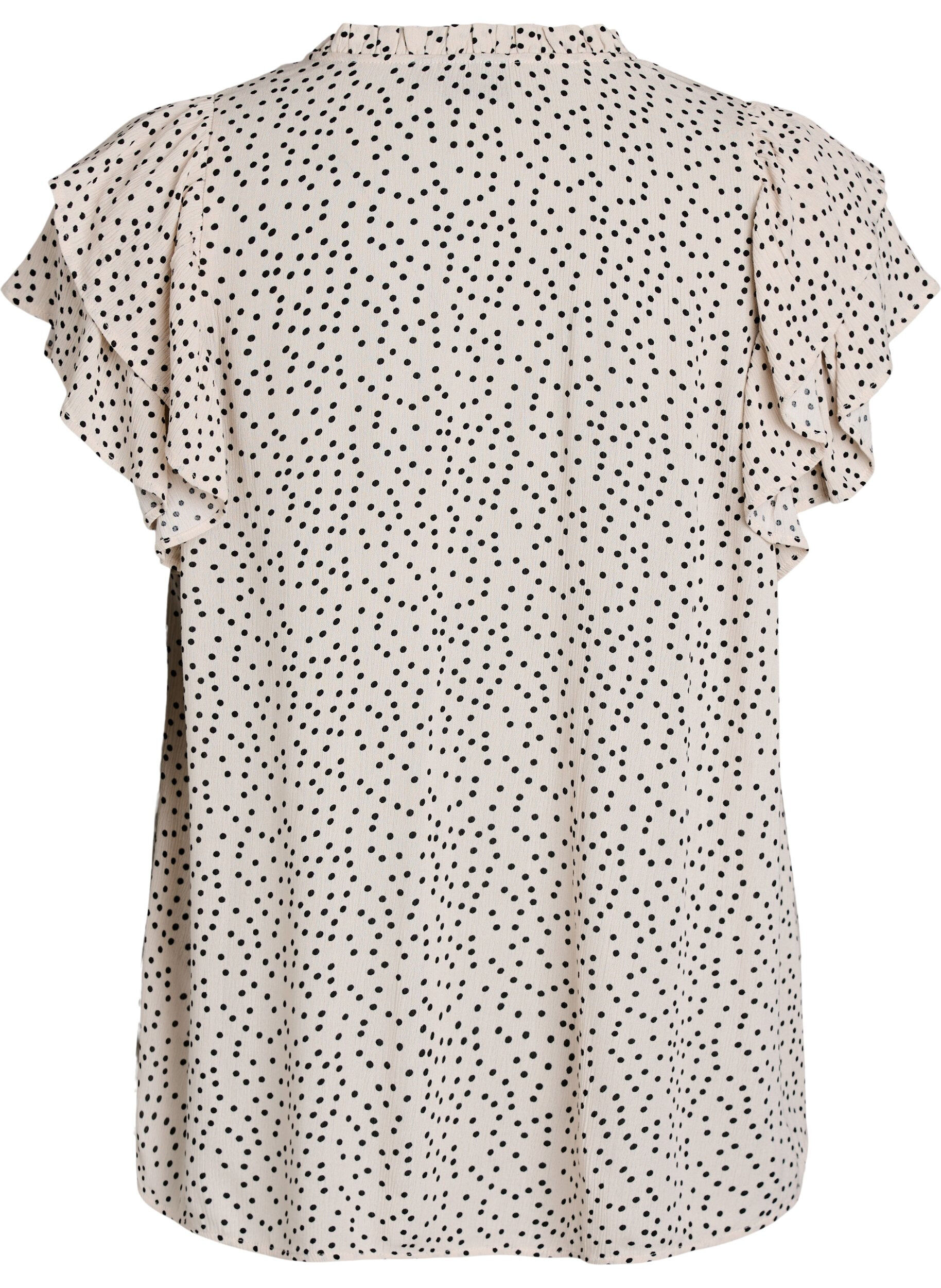 Zizzi Gedessineerde viscose blouse met ruches, Vanille, Packshot image number 1