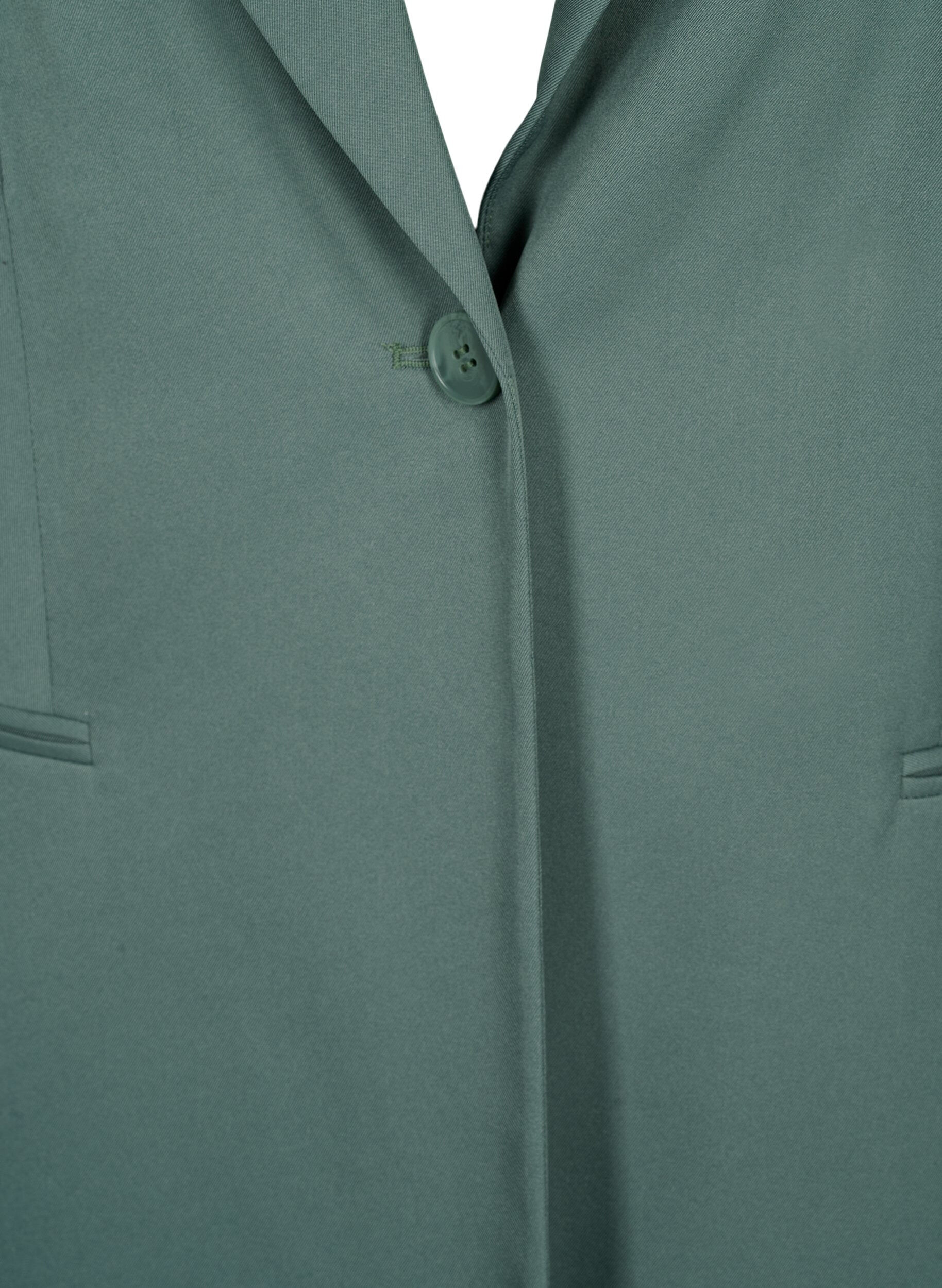 Zizzi FLASH - Eenvoudige blazer met knoop, Groen, Packshot image number 2