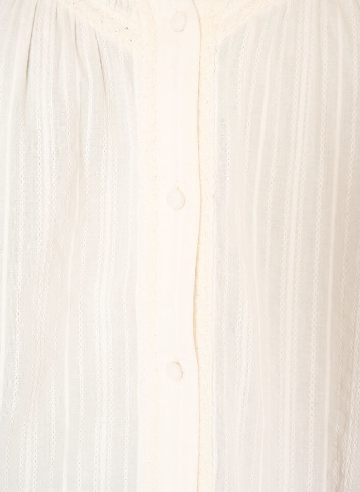 Katoenen blouse met decoratieve banden, Vanille, Packshot image number 2