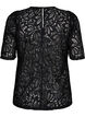 Kanten blouse met korte mouwen, Black, Packshot image number 1