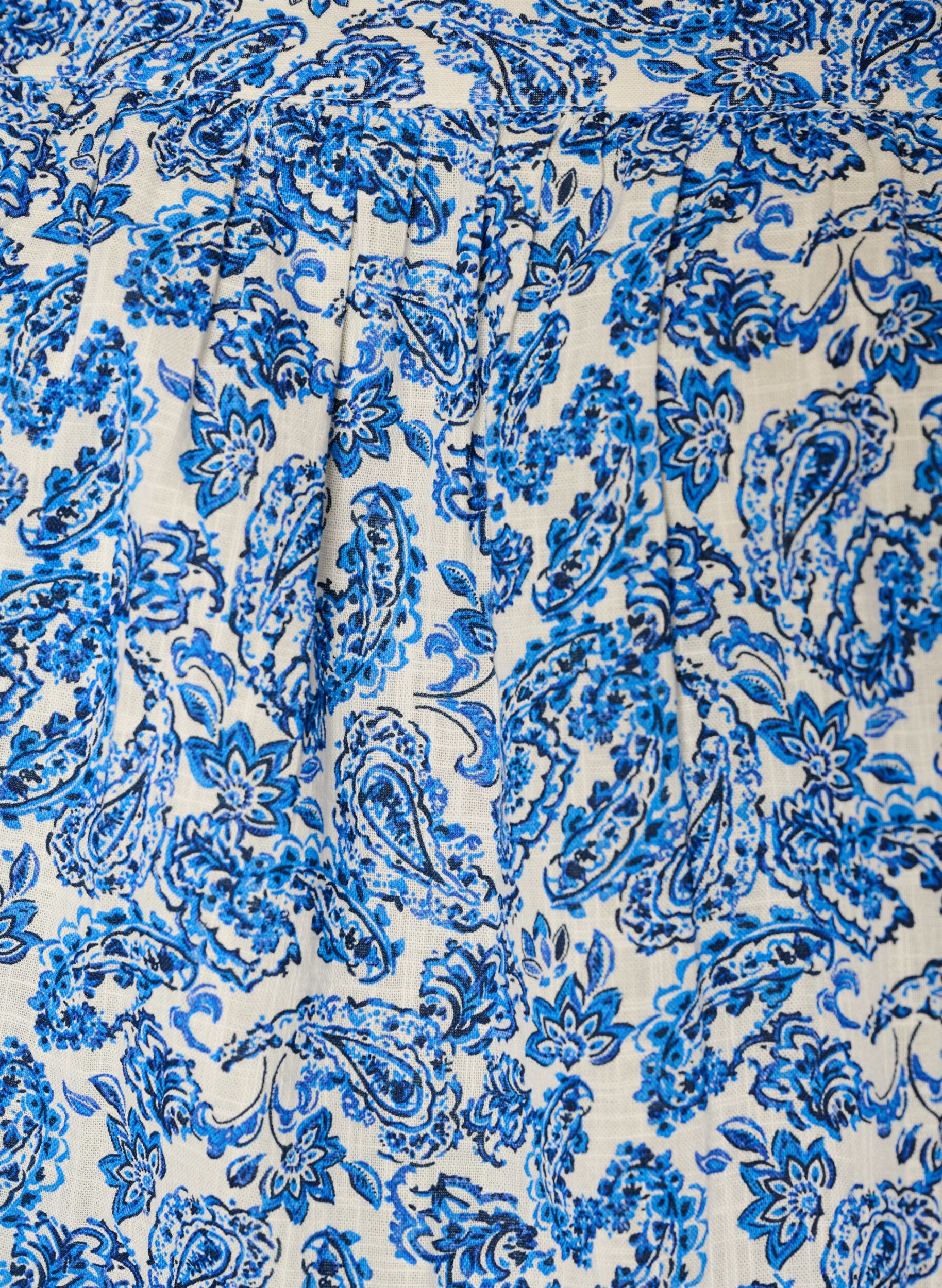ZizziKatoenen blouse met vierkante halslijn, Blauw, Packshot image number 2