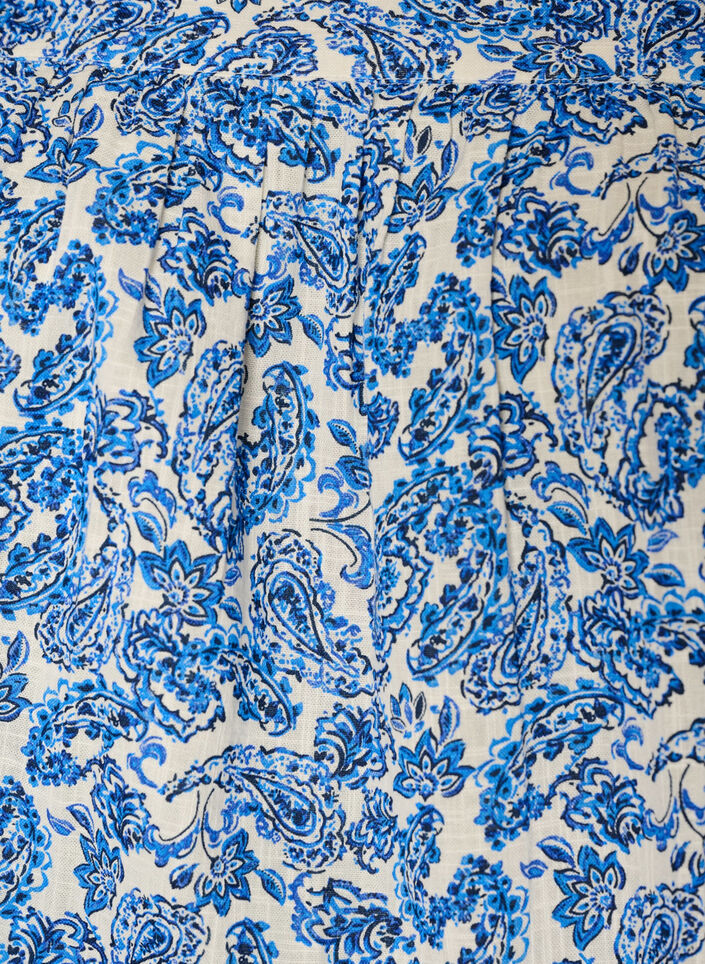 Katoenen blouse met vierkante halslijn, Blauw, Packshot image number 2