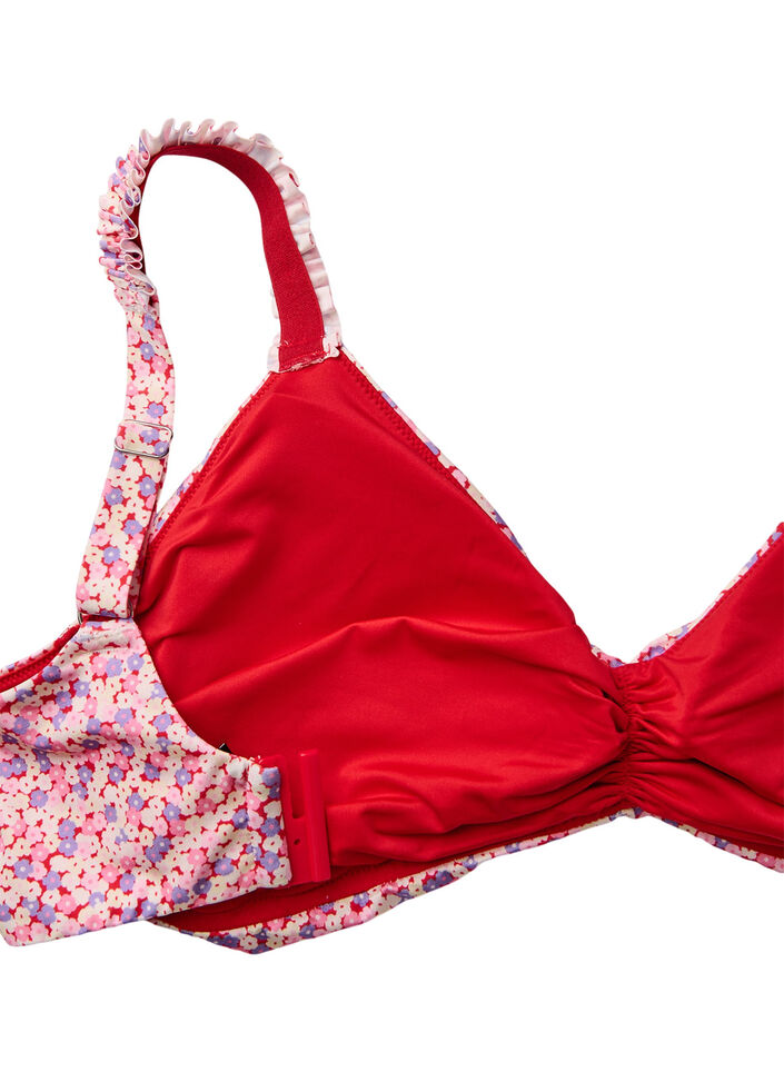Bloemetjes bikini top met afneembare vulling, Roze, Packshot image number 3