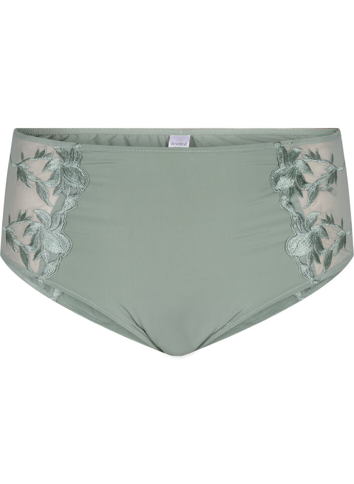 Hipsterslip met borduursel en normale taille, Iceberg Green, Packshot image number 0