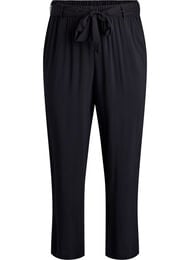 Viscose broek met hoge taille, Zwart