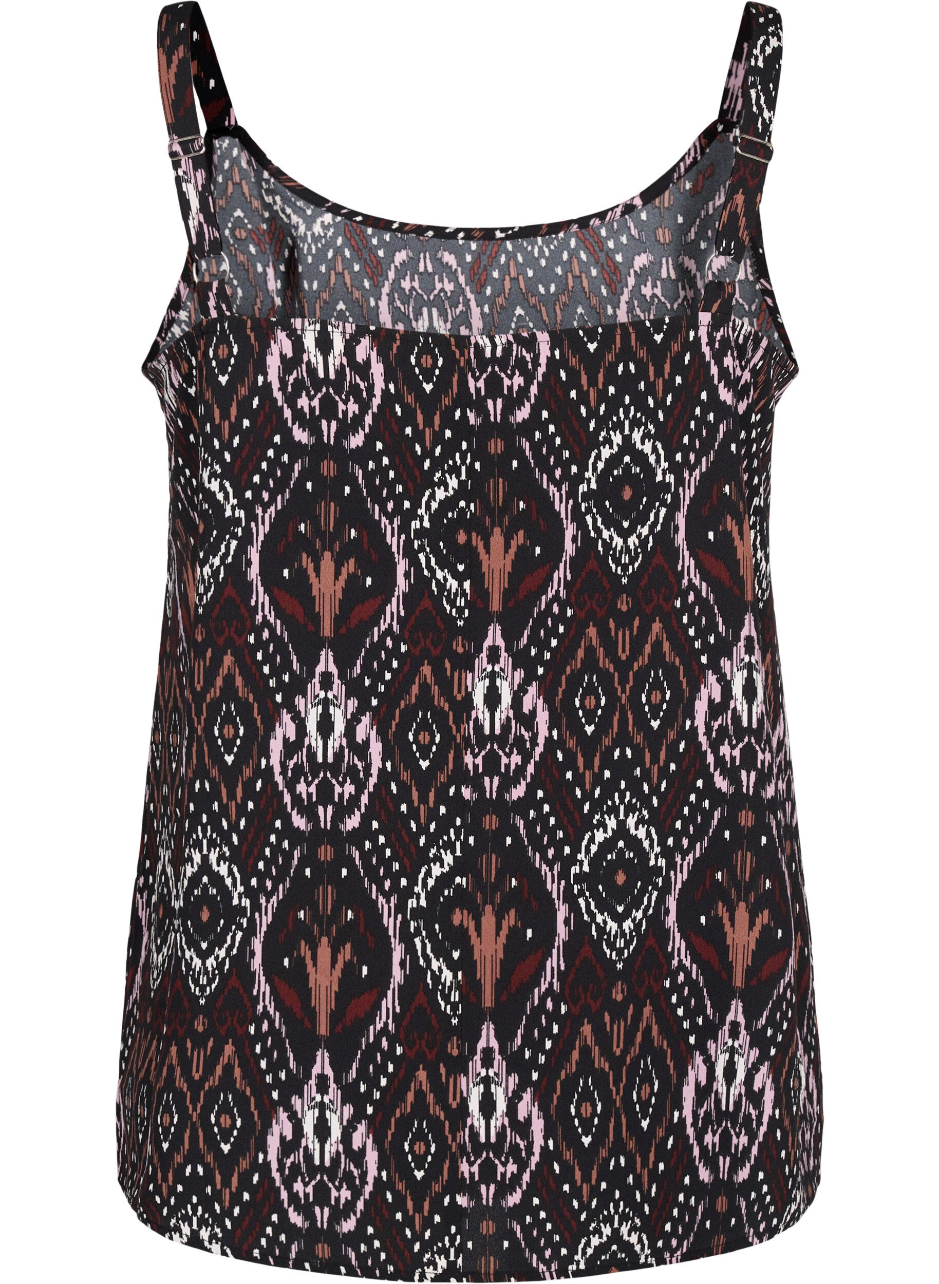 Zizzi FLASH - Top met print, Black Rose Ethnic, Packshot image number 1