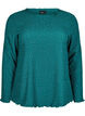 Blouse met lange mouwen en strassstenen, Groen, Packshot image number 0