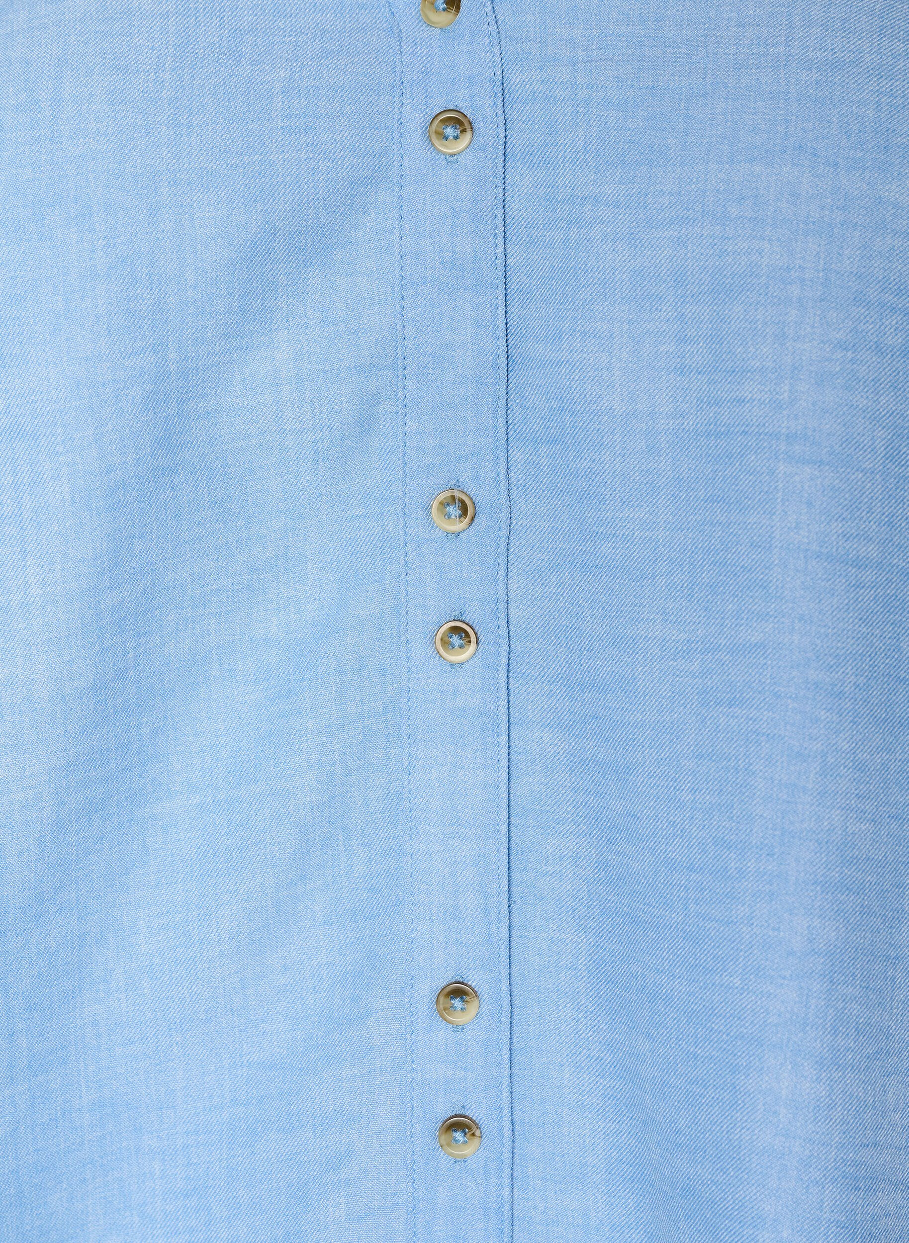 ZizziOverhemd blouse met V-hals en korte mouwen, Blauw, Packshot image number 2