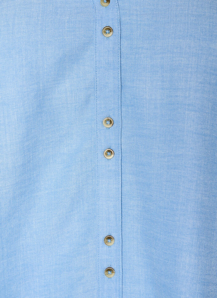 Overhemd blouse met V-hals en korte mouwen, Blauw, Packshot image number 2