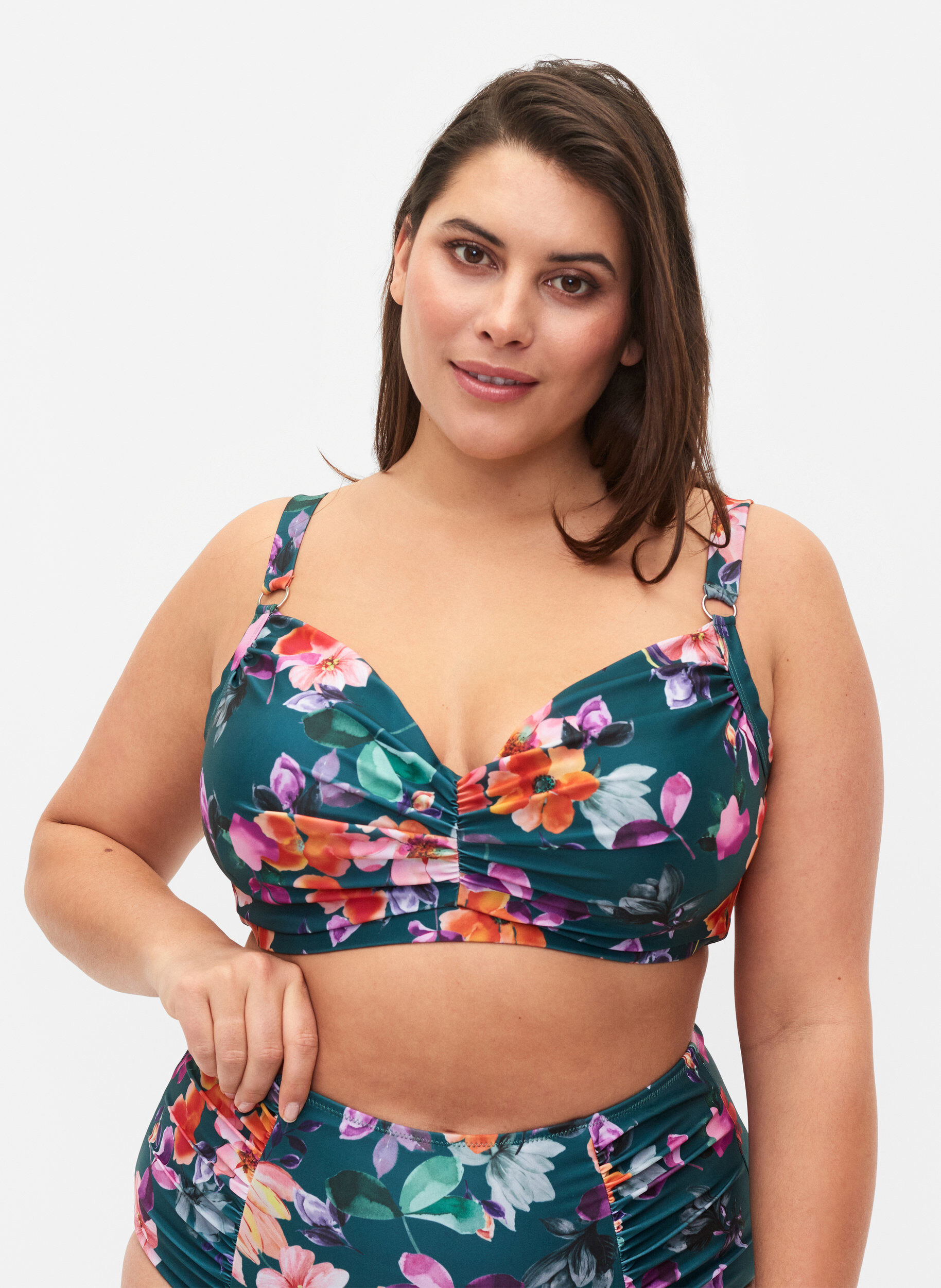 Zizzi Bikini beha met opdruk en beugel, Meave Print, Model image number 0