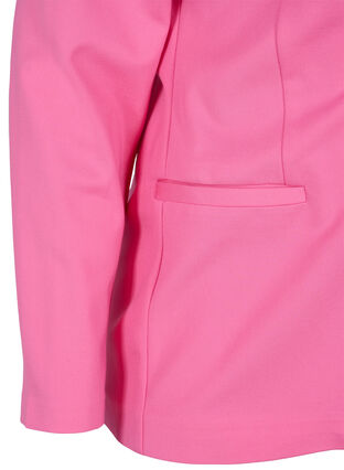 Basic blazer met knoop en sierzakken, Azalea Pink, Packshot image number 3