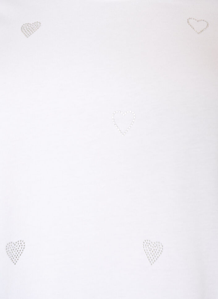 Organisch katoenen T-shirt met hartjes, Wit, Packshot image number 2