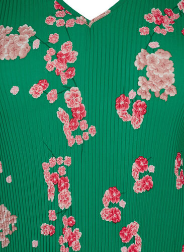 Geplooide blouse met 3/4 mouwen, Jolly Green Flower, Packshot image number 2