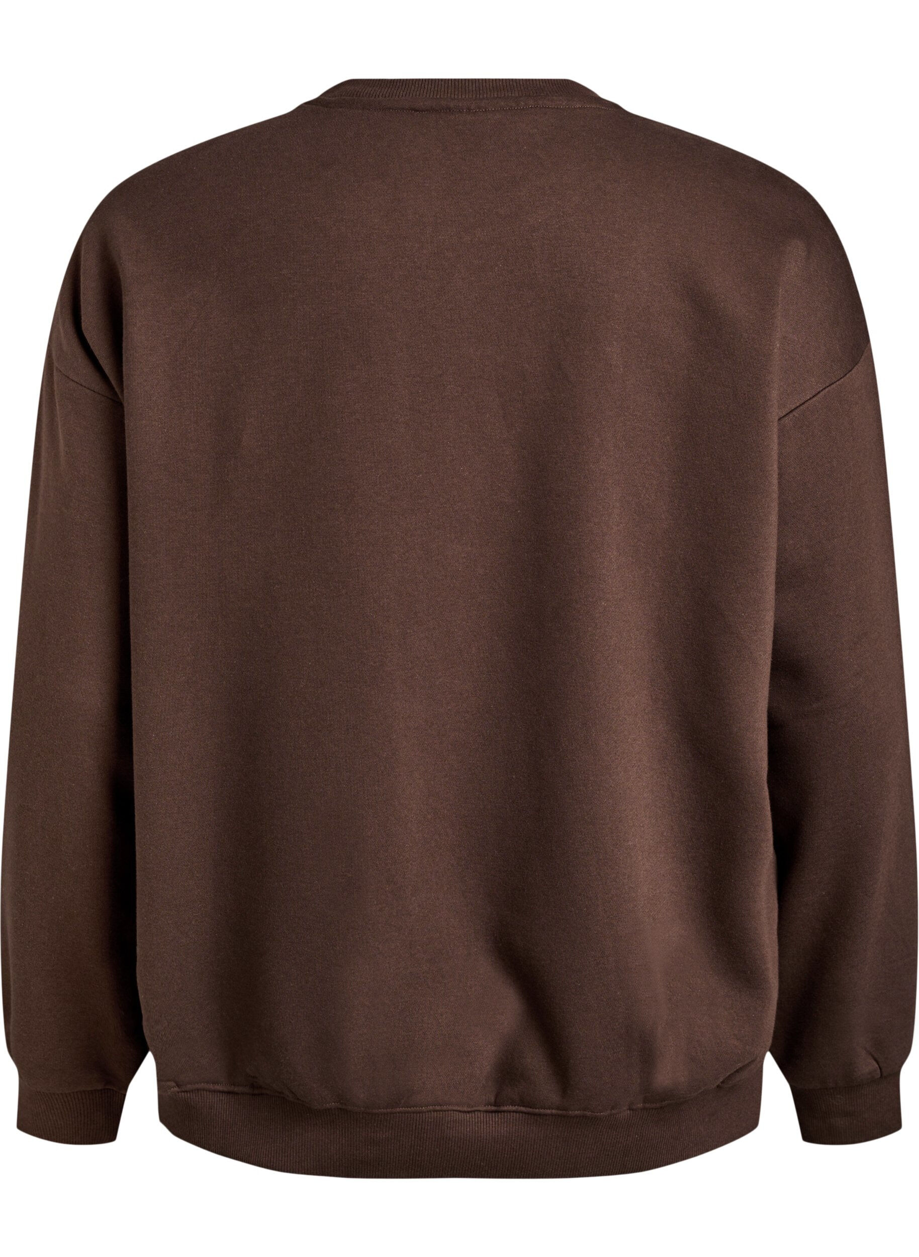 Zizzi Sweatshirt met motief, Bruin, Packshot image number 1