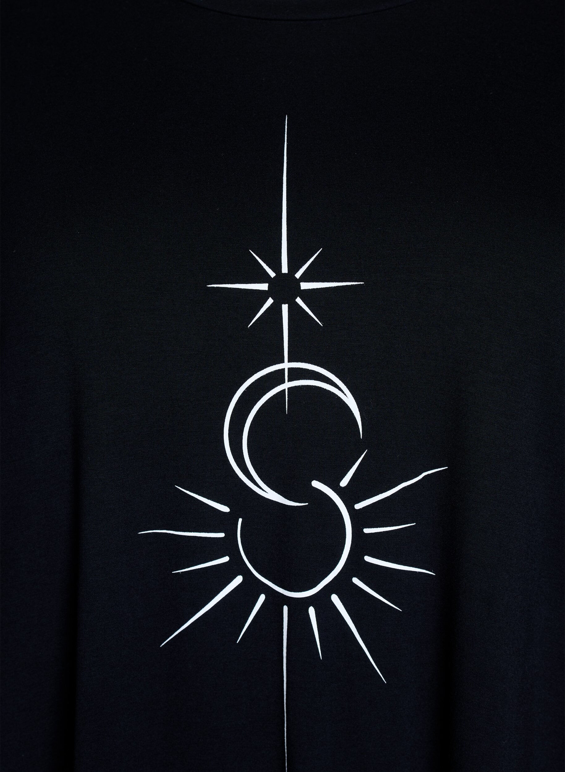 Zizzi Losse viscose nachtshirt, Zwart, Packshot image number 2