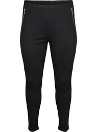 Viscose legging met ritssluiting detail, Zwart