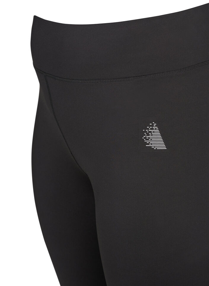 Gecropte basic workout leggings, Zwart, Packshot