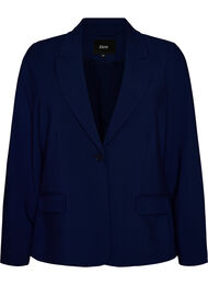Klassieke blazer met knoopsluiting en zakken, Blauw