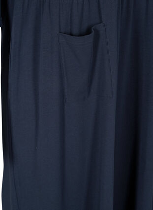 Midi-jurk in biologisch katoen met zakken, Navy Blazer, Packshot image number 3