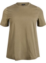 Basic katoenen T-shirt met ronde hals, Groen