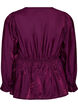 Glanzende viscose blouse met peplumeffect, Paars, Packshot image number 1