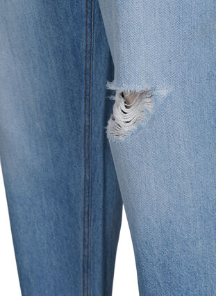 Mille mom fit jeans met scheuren, Light Blue, Packshot image number 3