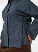 Katoenen overhemd met ruitpatroon en onzichtbare knoopsluiting, Blauw, Model image number 3