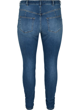 Amy jeans met hoge taille en push up, Blue denim, Packshot image number 1