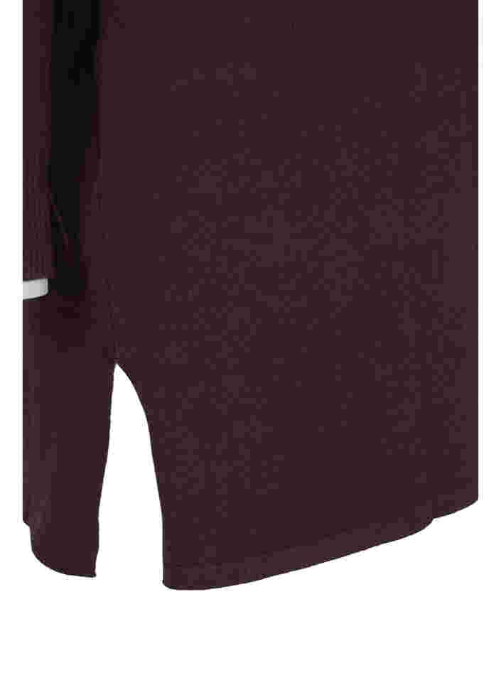 Gebreid vest met split en rib, Black Coffee, Packshot image number 3