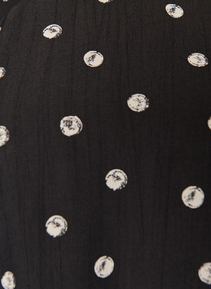 Korte viscose jurk met ballonmouwen, Zwart, Packshot