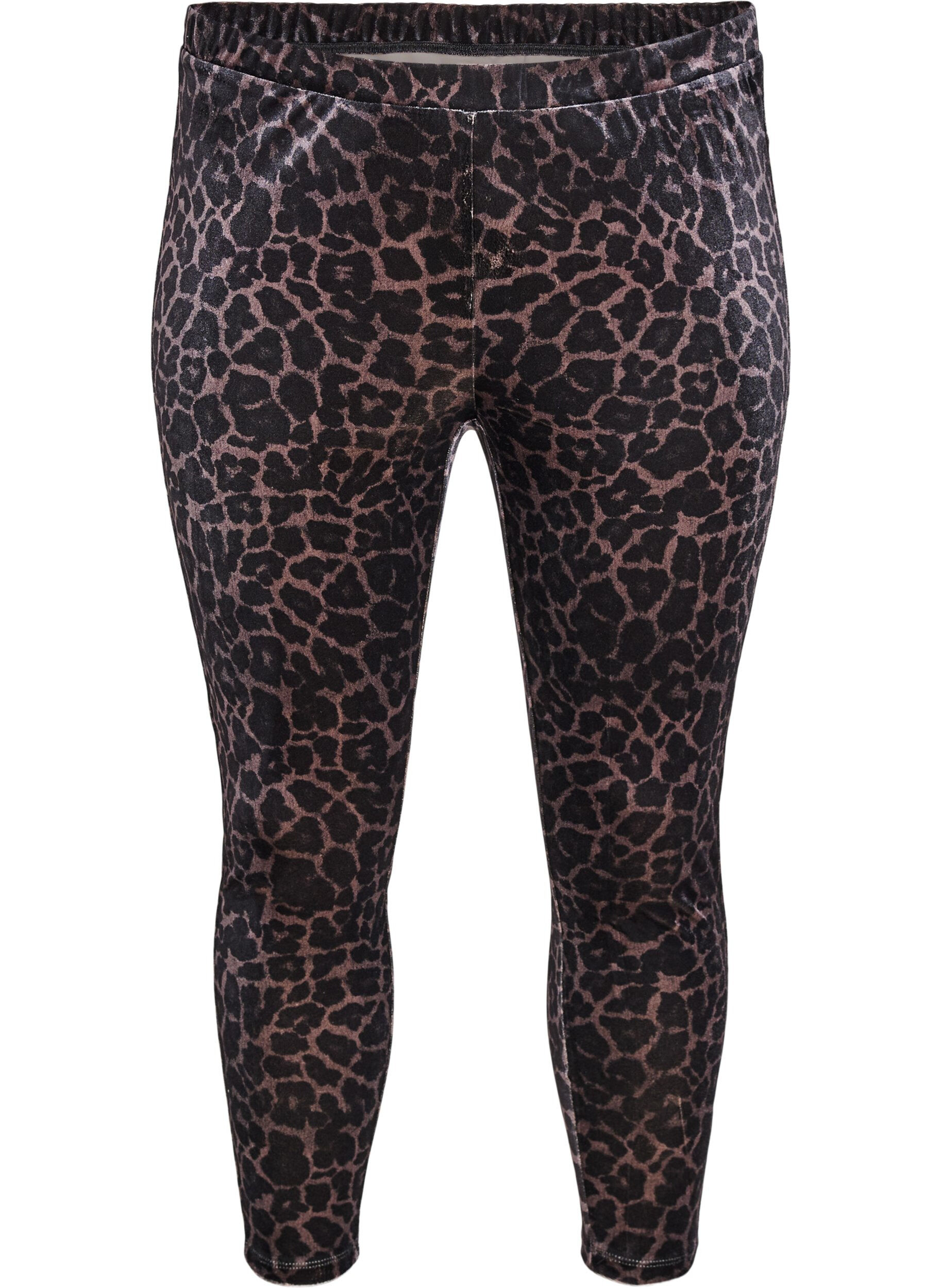 Velour leggings met luipaardpatroon