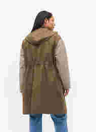 Contrasterende jas met zakken, Dark Olive Comb., Model