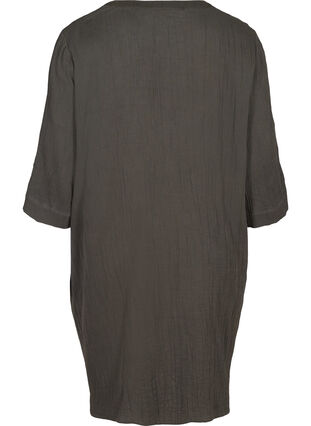 Katoenen jurk met knopen en 3/4 mouwen, Khaki As sample, Packshot image number 1