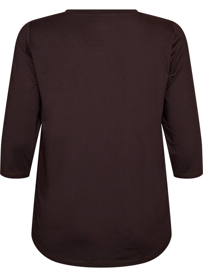 Sporttop met 3/4 mouwen, Brown, Packshot image number 1