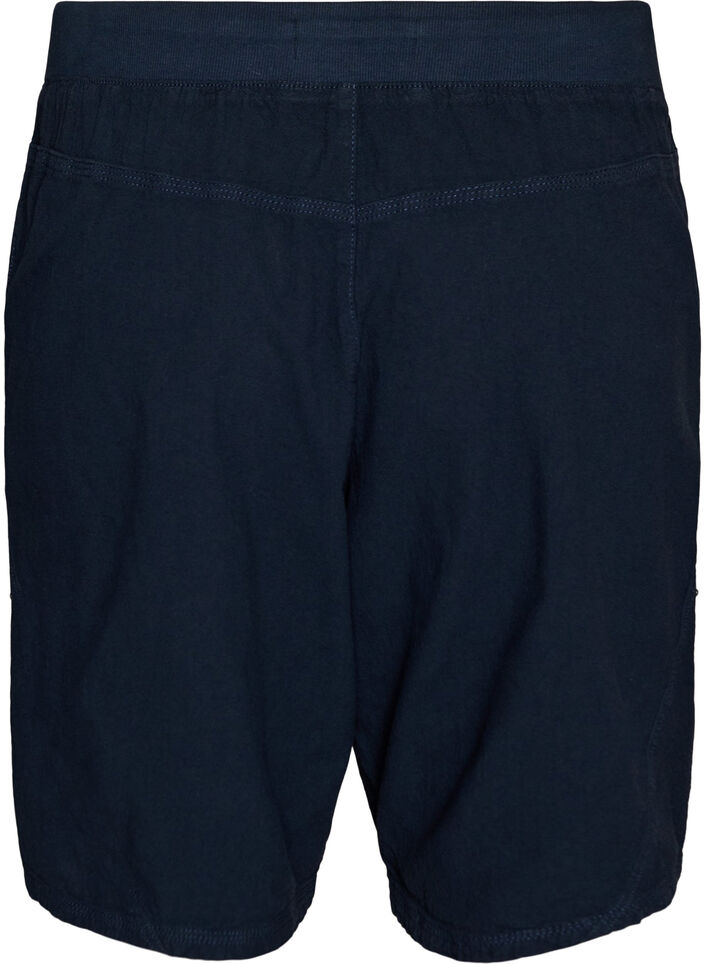 Losse katoenen short met zakken, Blauw, Packshot image number 1