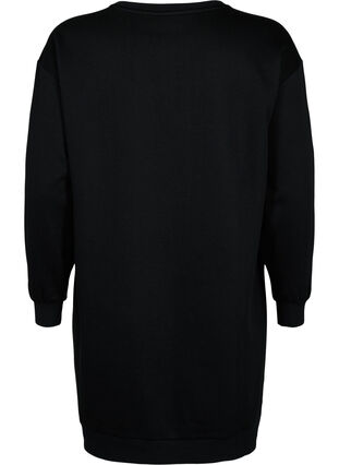 Sweater-jurk met geborduurde details, Black, Packshot image number 1