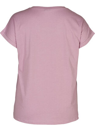 T-shirt met mix van katoen, Lavender Mist Mel., Packshot image number 1