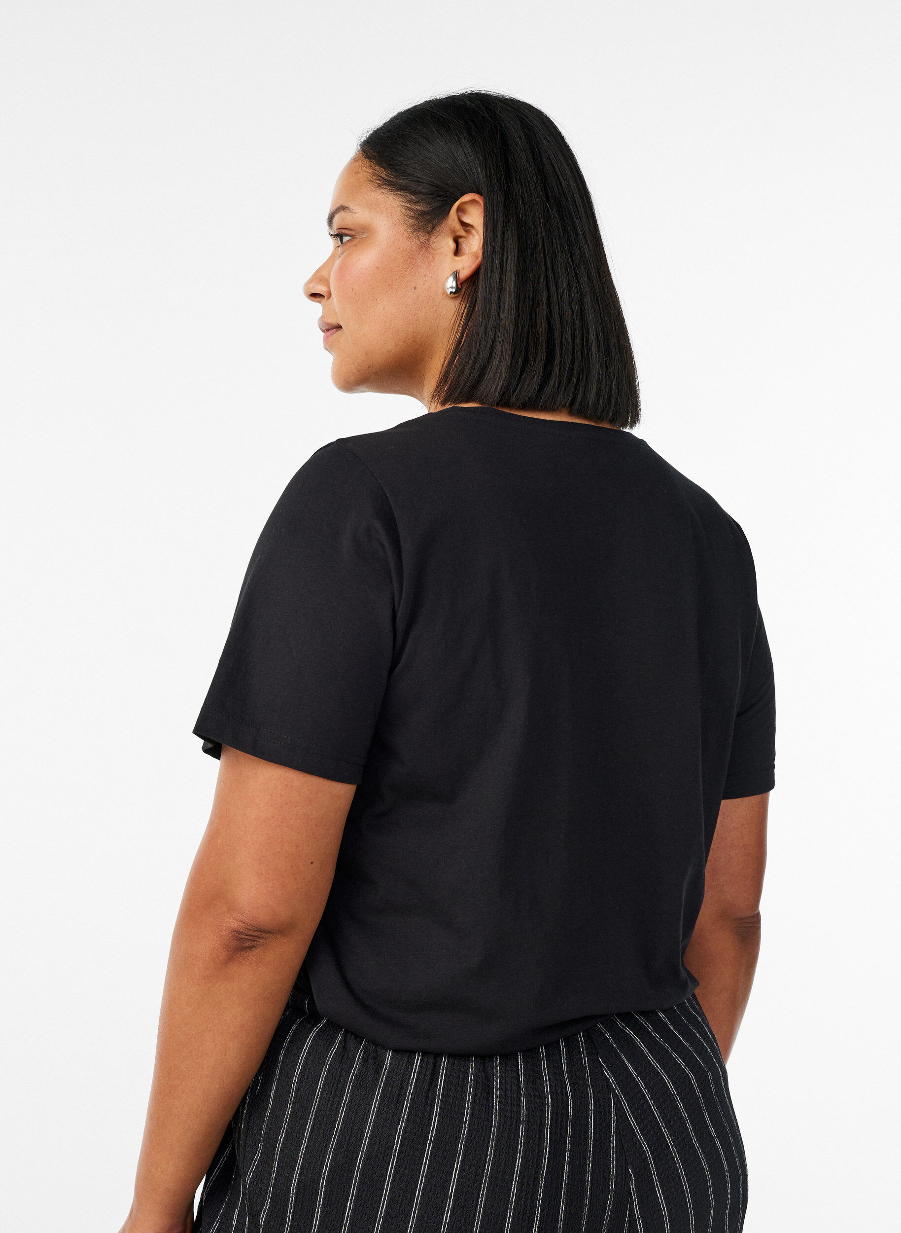 Zizzi T-shirt met print, Zwart, Model image number 2