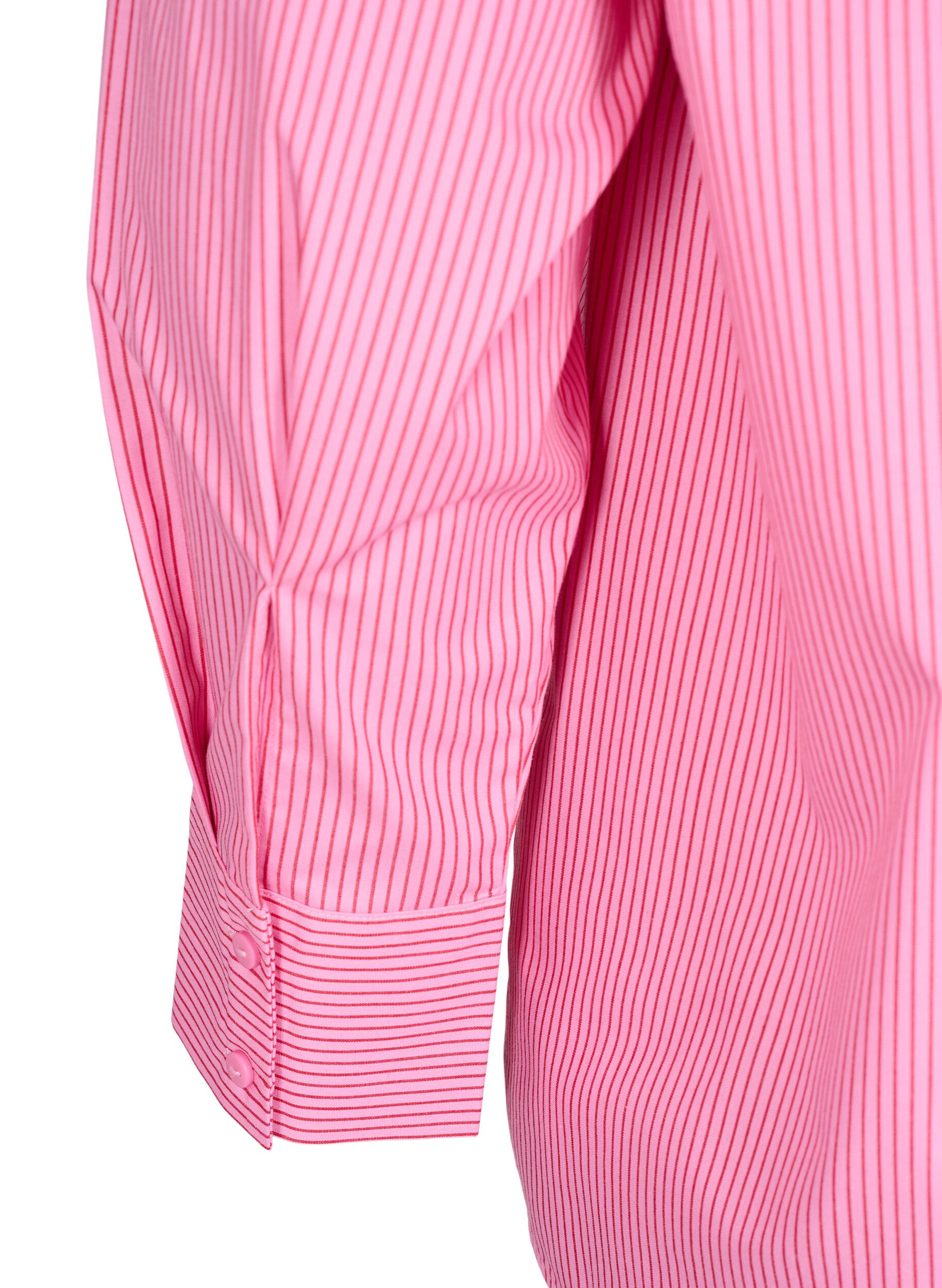 Zizzi Losse shirt met lange mouwen en strepen, Roze, Packshot image number 3