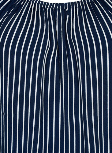 Effen blouse van viscose met korte mouwen, Navy B./White Stripe, Packshot image number 2
