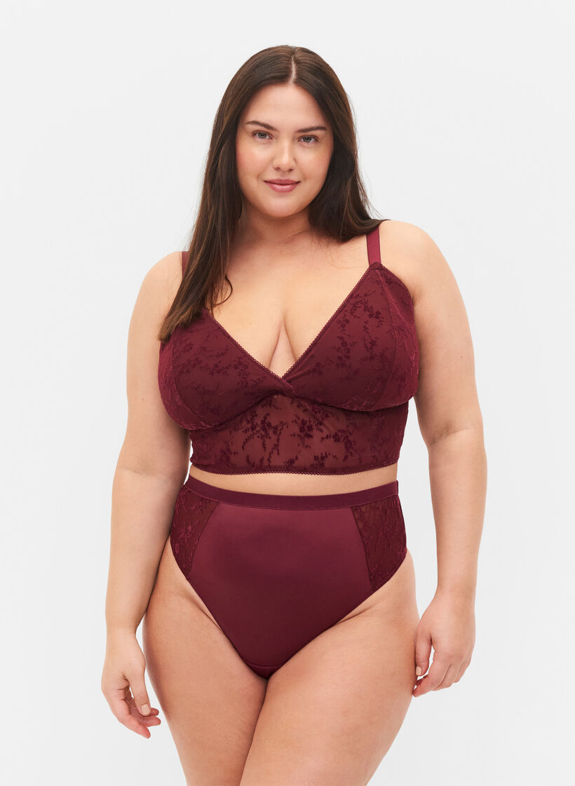 G-string met normale taille, Bordeaux Ass, Model image number 0