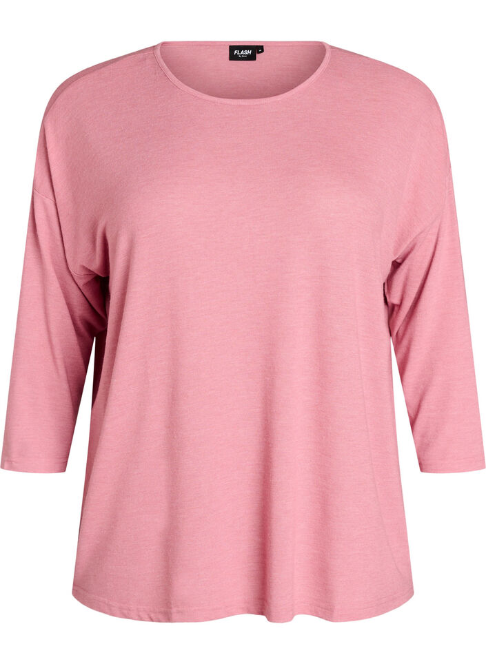 Jersey blouse met 3/4 mouwen, Rood, Packshot image number 0