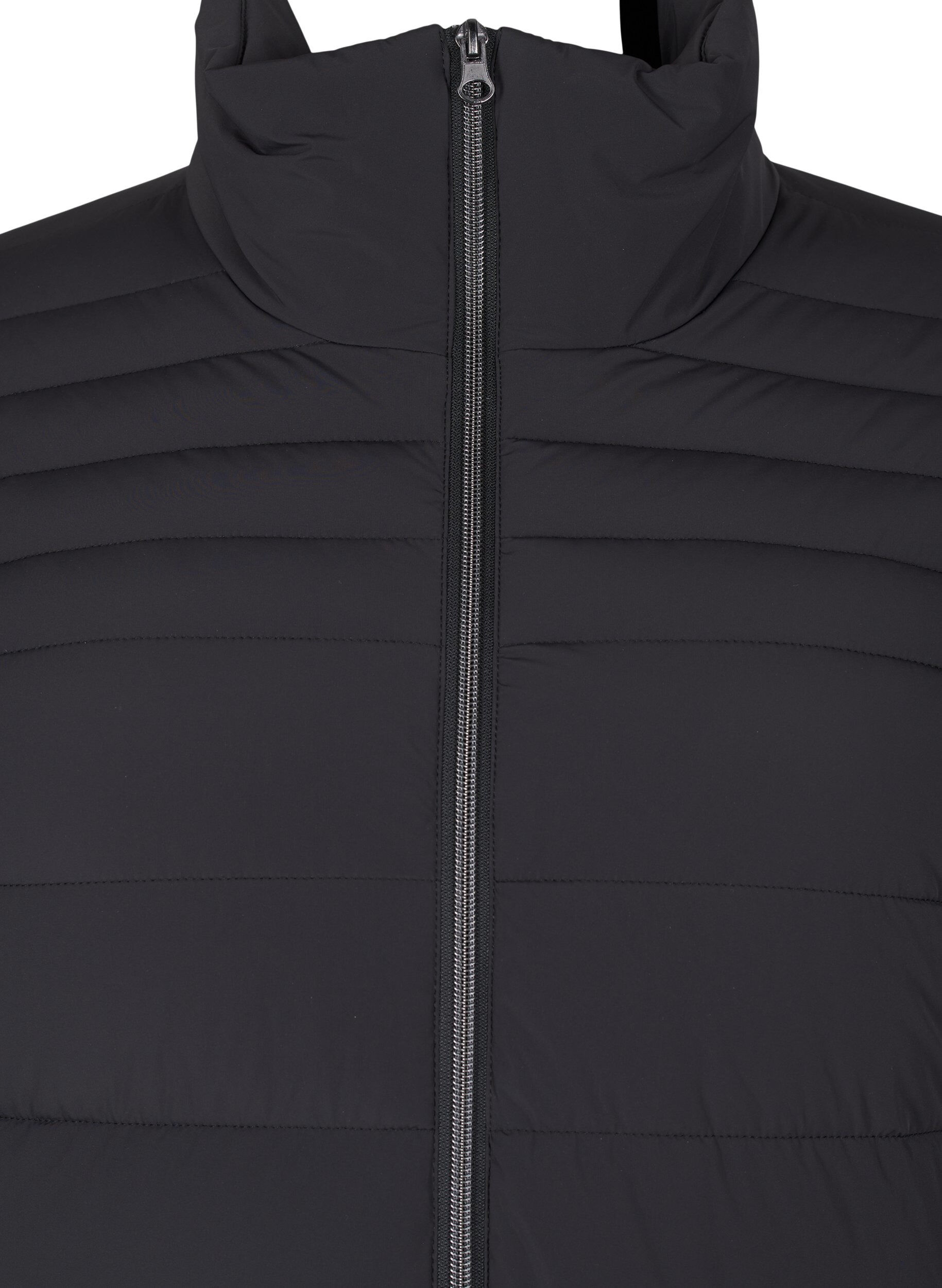 Zizzi Korte puffer jas met zakken, Zwart, Packshot image number 2