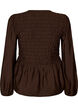 Blouse met smock en lange mouwen, Bruin, Packshot image number 1