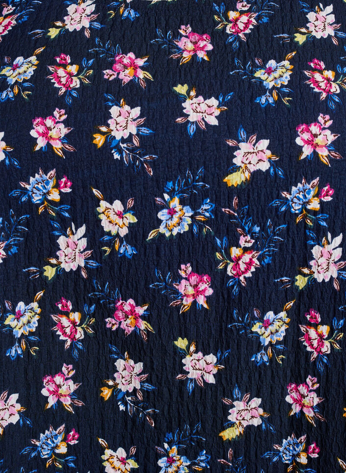 Blouse met korte mouwen en textuur, Blauw, Packshot image number 2