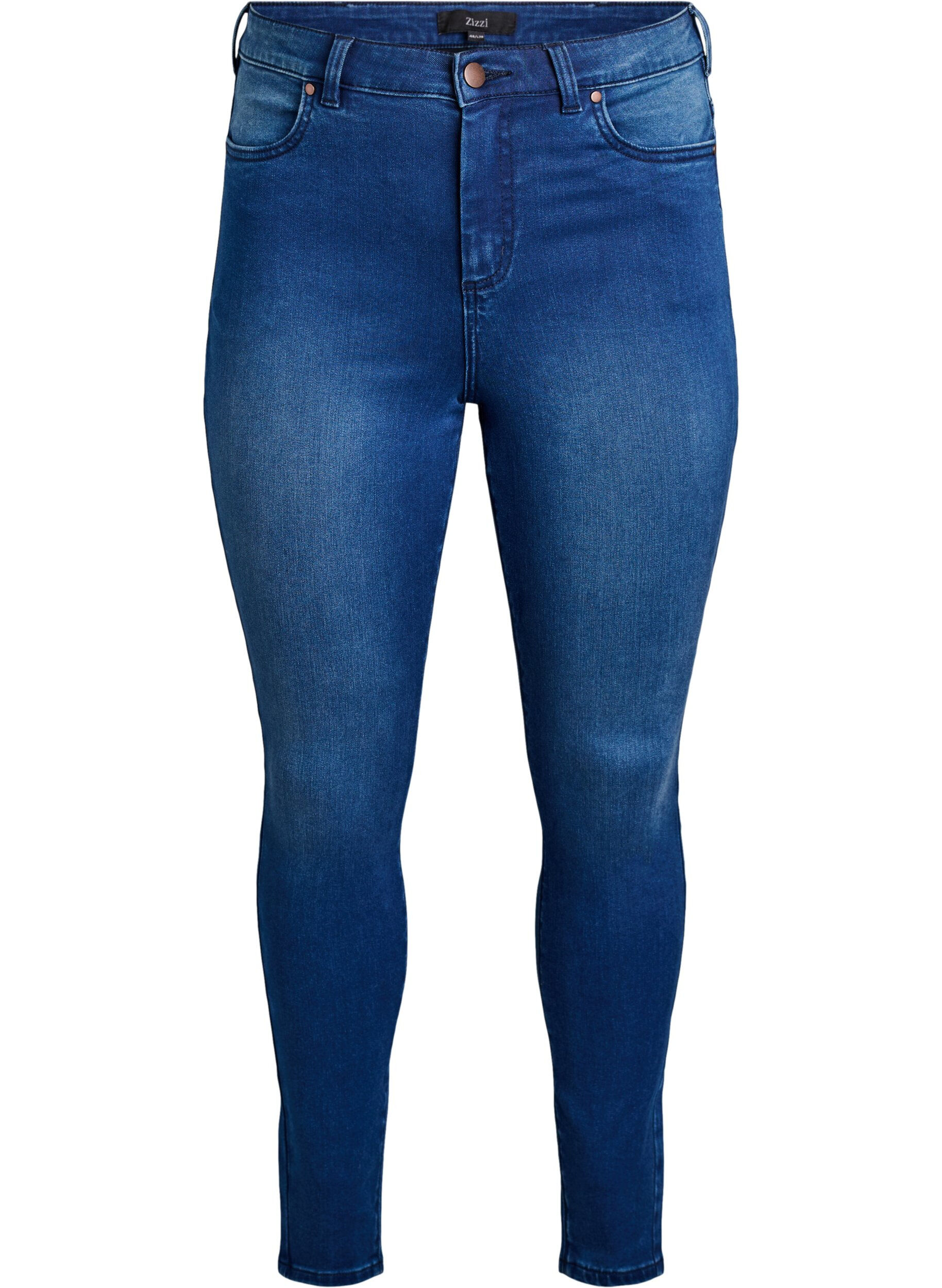 Zizzi Super slim Amy jeans met hoge taille, Blauw, Packshot image number 0