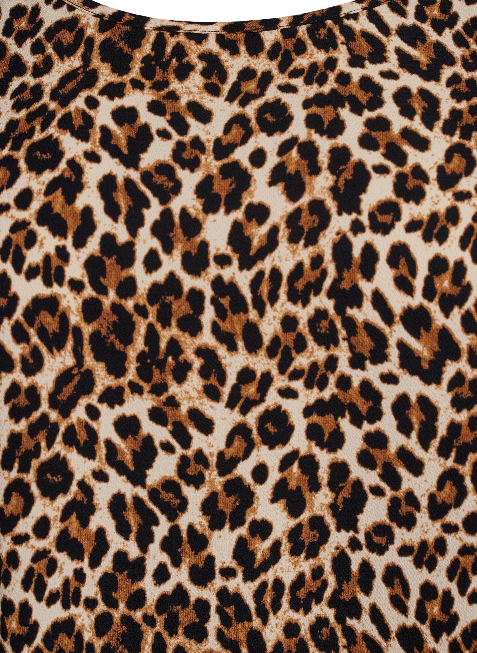 Zizzi Jurk met print en korte mouwen, Bruin, Packshot image number 2