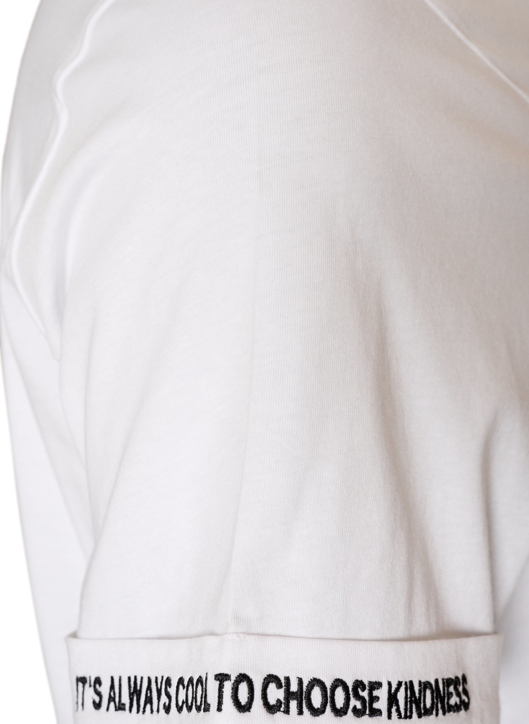 ZizziKatoenen T-shirt met geborduurde tekst, Wit, Packshot image number 3
