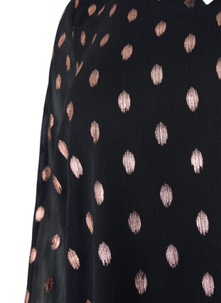 Bedrukte blouse met V-halslijn, Black/R.Gold Diamond, Packshot image number 2